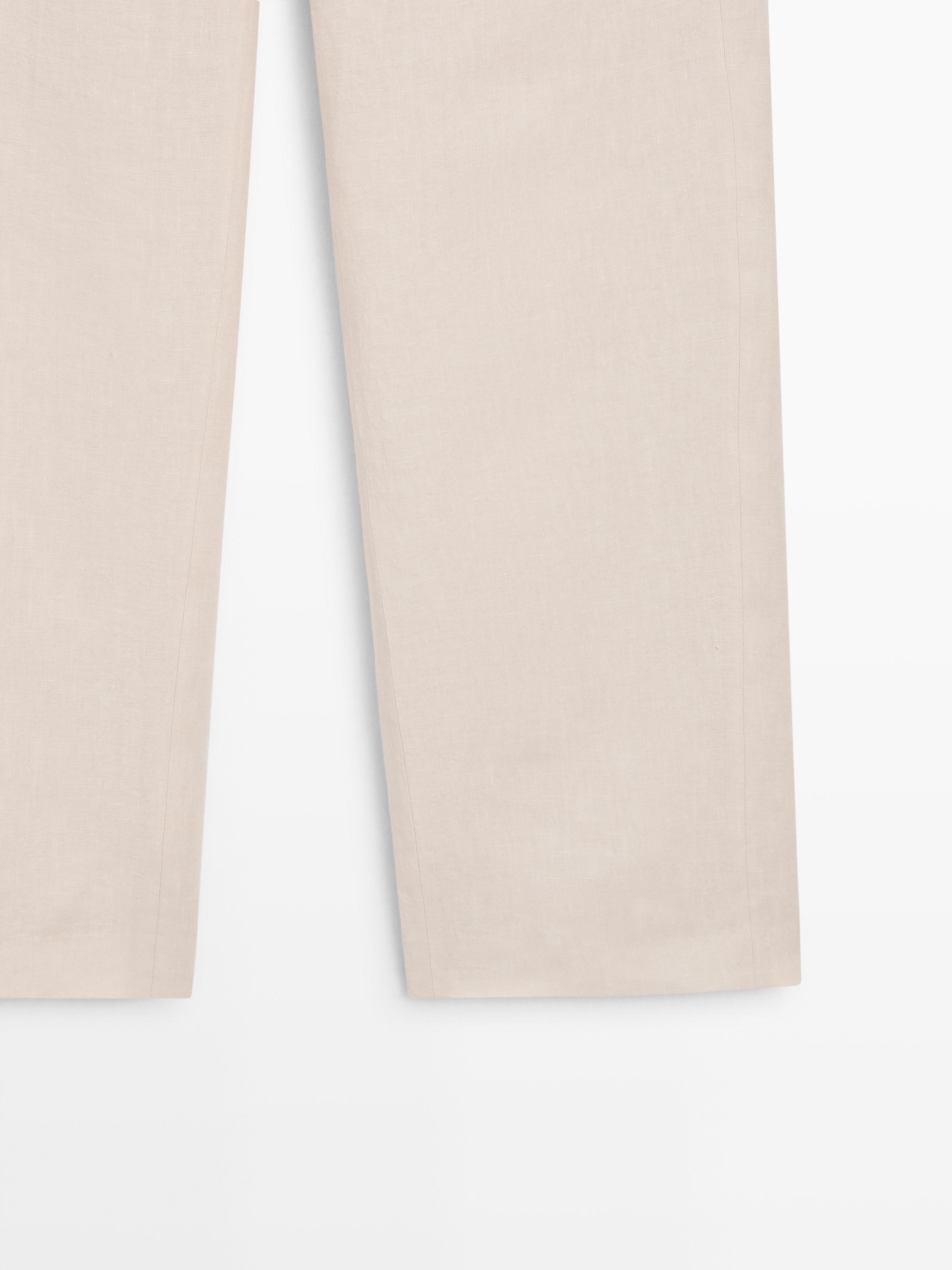 100% linen relaxed fit trousers